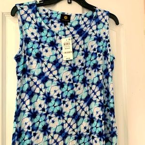 Brand new sleeveless JM collection multi-colored shirt